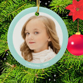 Aangepaste kerstfoto keramisch ornament
