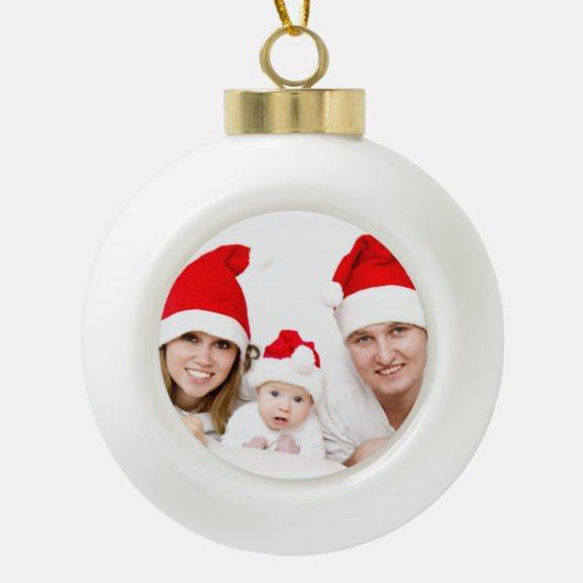 Aangepaste kerstfoto keramische bal ornament (Voorkant)