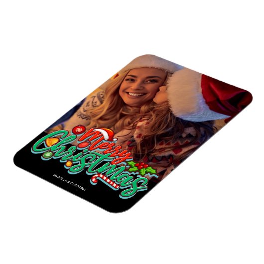 Aangepaste kerstfoto Merry kerry Magneet (Linkerzijde)