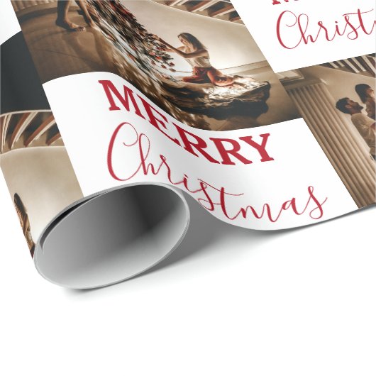 Aangepaste kerstfoto Merry Kerstry Cadeaupapier (Rol Hoek)