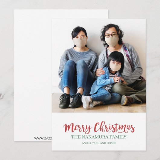 Aangepaste kerstfoto Merry Kerstry Feestdagenkaart (Voorkant / Achterkant)