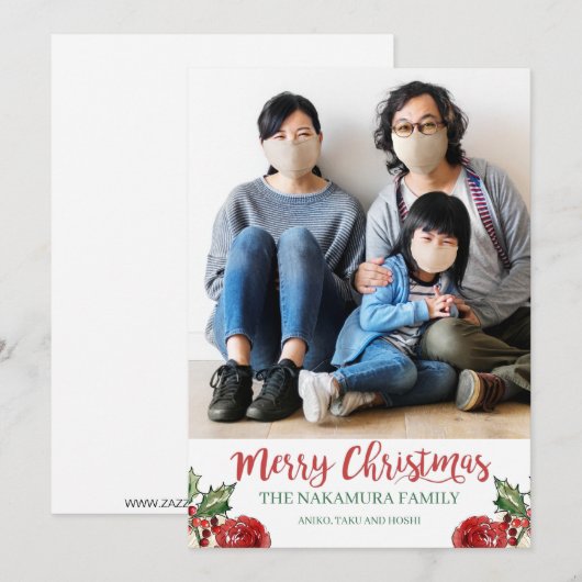 Aangepaste kerstfoto Merry Kerstry Feestdagenkaart (Voorkant / Achterkant)