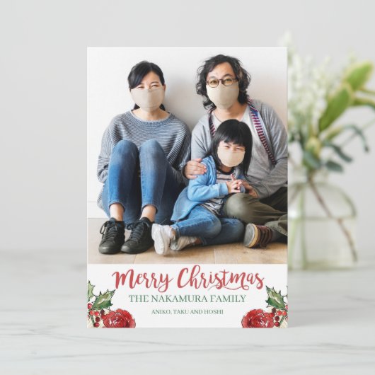 Aangepaste kerstfoto Merry Kerstry Feestdagenkaart (Staand voorkant)