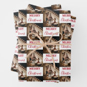 Aangepaste kerstfoto Merry Kerstry Inpakpapier Vel (In situ)