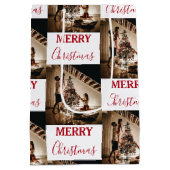 Aangepaste kerstfoto Merry Kerstry Medium Cadeauzakje (Achterkant)