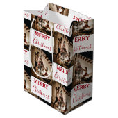 Aangepaste kerstfoto Merry Kerstry Medium Cadeauzakje (Achterkant Gekanteld)