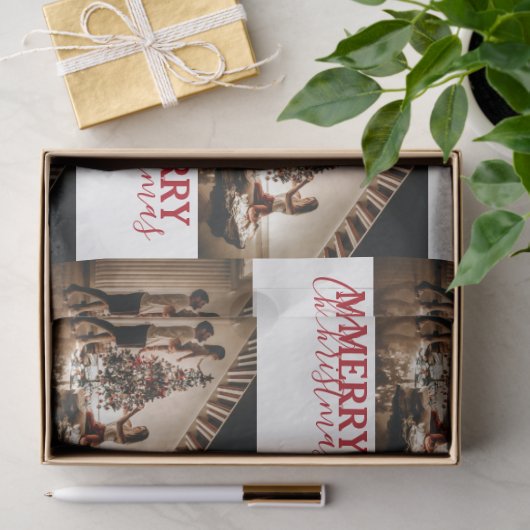 Aangepaste kerstfoto Merry Kerstry Tissuepapier (Geschenk)
