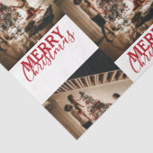 Aangepaste kerstfoto Merry Kerstry Tissuepapier (Detail)