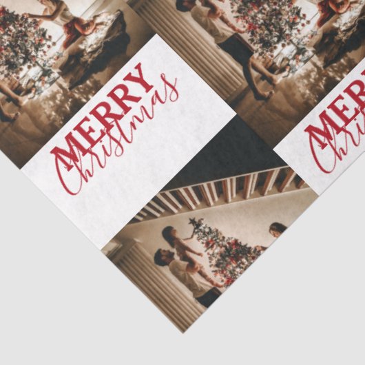 Aangepaste kerstfoto Merry Kerstry Tissuepapier (Detail)