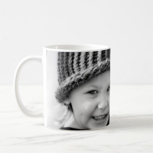 Aangepaste kerstfoto met naam koffiemok (Links)