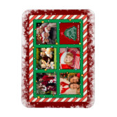 Aangepaste kerstfoto met vijf foto's magneet (Verticaal)