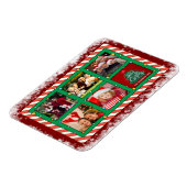 Aangepaste kerstfoto met vijf foto's magneet (Linkerzijde)