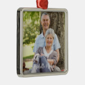 Aangepaste kerstfoto metalen ornament (Rechts)