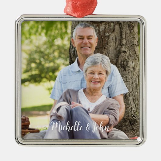 Aangepaste kerstfoto metalen ornament (Voorkant)