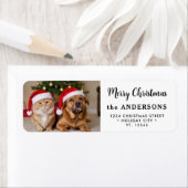 Aangepaste kerstfoto Modern retouradres Etiket (Insitu)