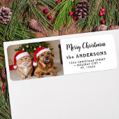 Aangepaste kerstfoto Modern retouradres Etiket