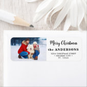Aangepaste kerstfoto Modern Schattige retouradres Etiket (Insitu)