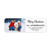 Aangepaste kerstfoto Modern Schattige retouradres Etiket (Voorkant)