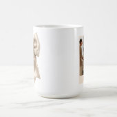 Aangepaste kerstfoto mok met beige strik (Center)