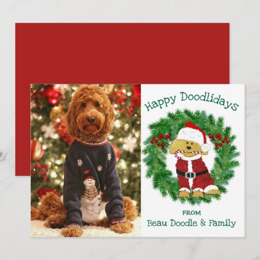 Aangepaste kerstfoto Santa Claus Goldendole (Voorkant / Achterkant)