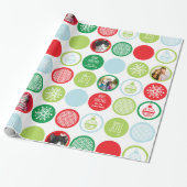 Aangepaste kerstfoto-Stippen Gift Wrap Cadeaupapier (Uitgerold)