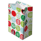 Aangepaste kerstfoto-Stippen Medium Cadeauzakje (Achterkant Gekanteld)