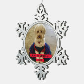 Aangepaste kerstfoto tin sneeuwvlok ornament (Rechts)