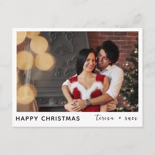 Aangepaste kerstfoto van het gezin als groet  feestdagenkaart (Voorkant)