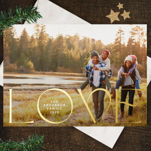 Aangepaste kerstfoto van moderne kerstklep folie feestdagenkaart