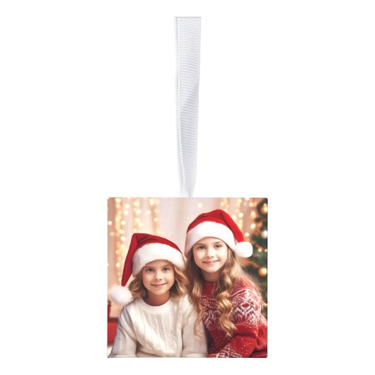 Aangepaste kerstfoto van twee personen template decoratie (Rechts)