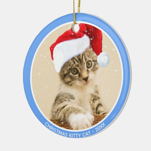 Aangepaste kerstfoto voor Baby Kitty Cat Keramisch Ornament (Links)