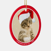 Aangepaste kerstfoto voor Baby Kitty Cat Keramisch Ornament (Rechts)