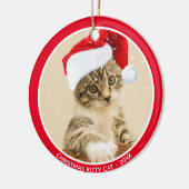 Aangepaste kerstfoto voor Baby Kitty Cat Keramisch Ornament (Links)