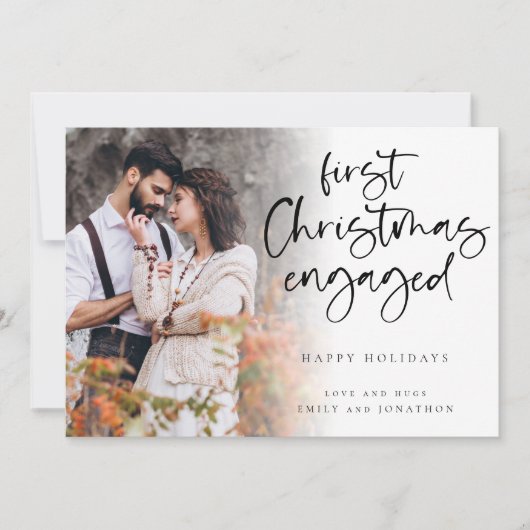 Aangepaste kerstfoto voor eerste kerstmis  feestdagenkaart (Voorkant)