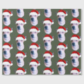 Aangepaste kerstfoto voor honden cadeaupapier (Vlak)