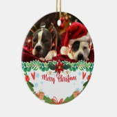 Aangepaste kerstfoto voor ornament Dog (Rechts)