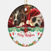 Aangepaste kerstfoto voor ornament Dog (Links)