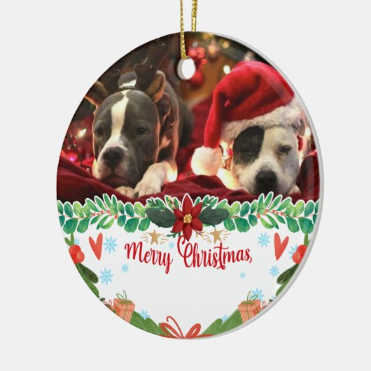 Aangepaste kerstfoto voor ornament Dog (Links)