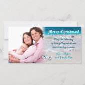 Aangepaste kerstfotokaart voor strand en oceaanwat feestdagenkaart (Voorkant)