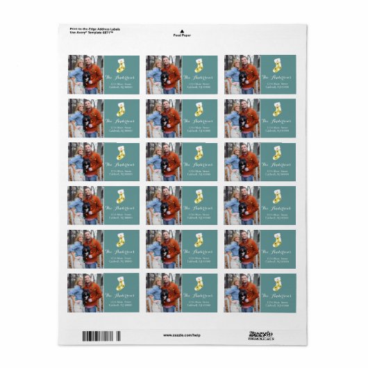 Aangepaste kerstfotolabels | FEESTDAGEN Etiket (Full Sheet)