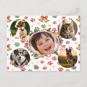 Aangepaste kerstfoto's kerstkaart voor huisdierenl briefkaart