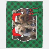 Aangepaste kerstfoto's Lijst rood en groen geplakt Fleece Deken (Voorkant)