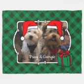 Aangepaste kerstfoto's Lijst rood en groen geplakt Fleece Deken (Voorkant (Horizontaal))