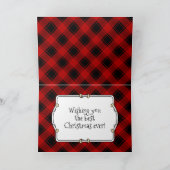 Aangepaste kerstfoto's Lijst rood en zwart Kaart (Binnen)