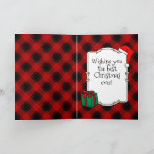 Aangepaste kerstfoto's Lijst rood en zwart Kaart (Binnen)