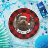 Aangepaste kerstfoto's Lijst rood en zwart Papieren Bordje (Feest)