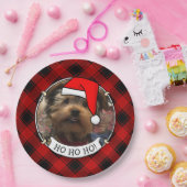 Aangepaste kerstfoto's Lijst rood en zwart Papieren Bordje (Feest)