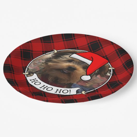 Aangepaste kerstfoto's Lijst rood en zwart Papieren Bordje (Gekanteld)