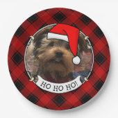 Aangepaste kerstfoto's Lijst rood en zwart Papieren Bordje (Voorkant)