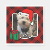 Aangepaste kerstfoto's Lijst rood en zwart Servet (Voorkant)